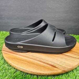 OOFOS Slides Ooahh Black Comfort Orthopedic Recovery Sandals Men’s Size 9